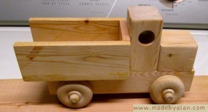 simple wood toy truck 